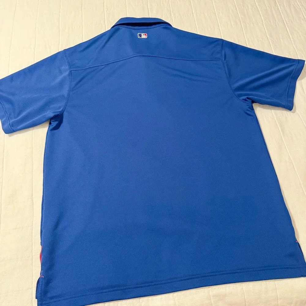 Nike Dri Fit Texas Rangers Polo Shirt Mens‎ L Large Blue Baseball MLB